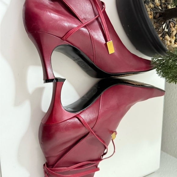 Versace Red Heeled Boots - Picture 7 of 10